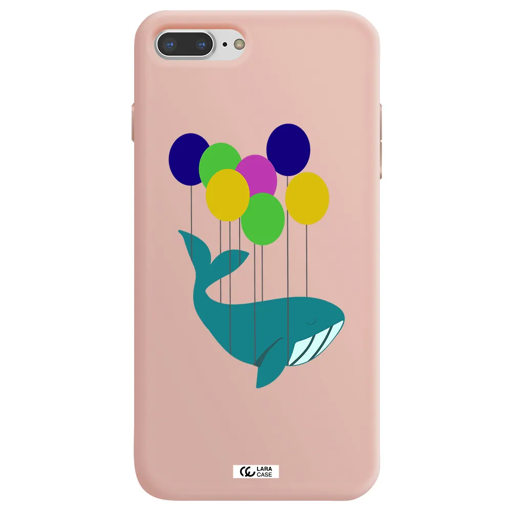 Flying Whale Apple iPhone 7 plus Silicone pastel pink Case