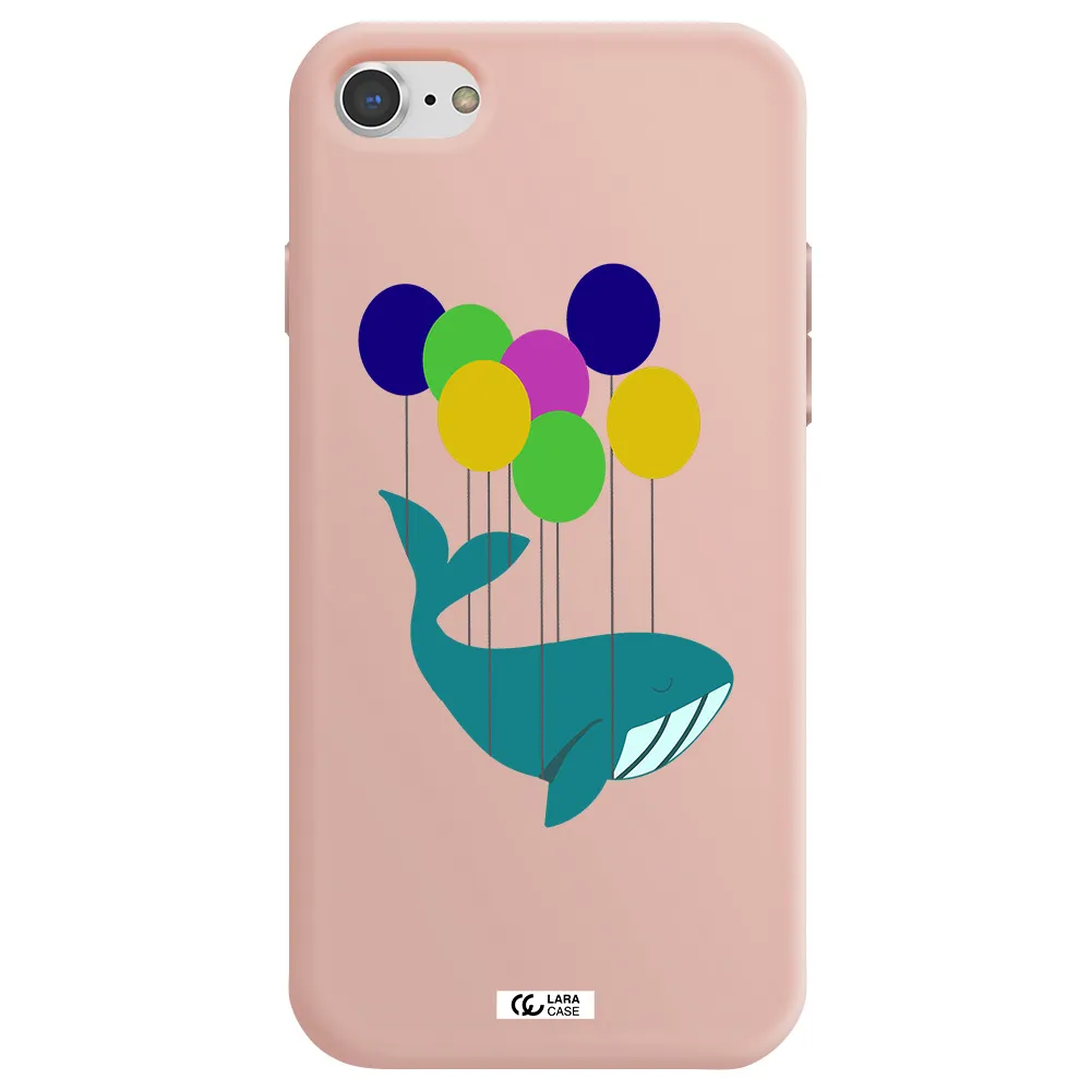 Flying Whale Apple iPhone 7 Silicone pastel pink Case
