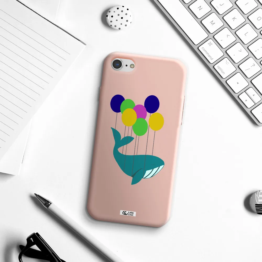 Flying Whale Apple iPhone 7 Silicone pastel pink Case