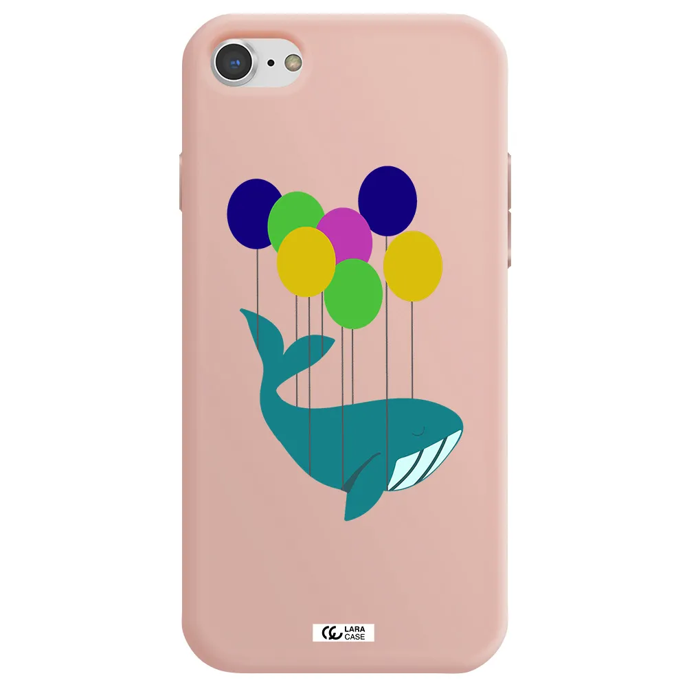 Flying Whale Apple iPhone 8 Silicone pastel pink Case