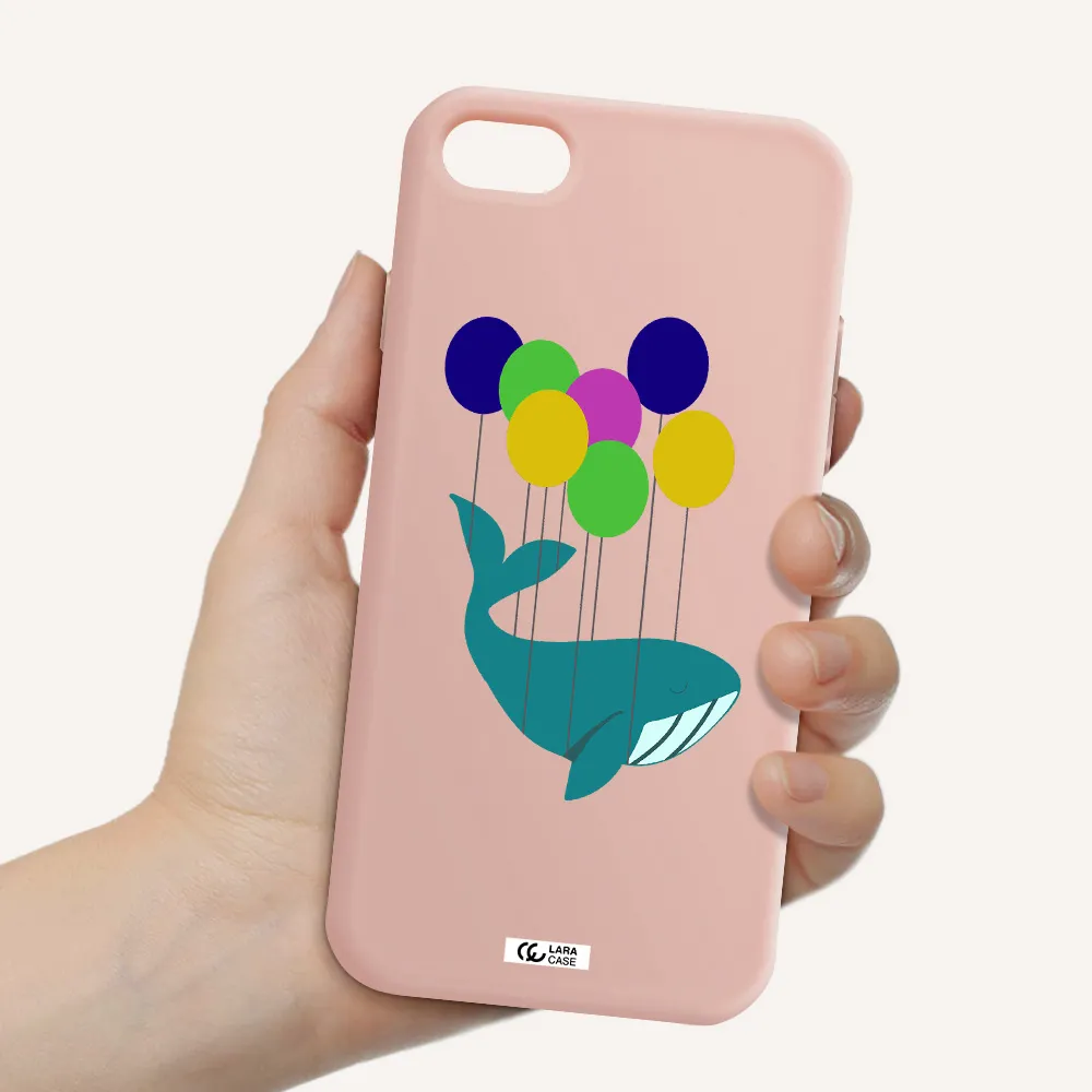 Flying Whale Apple iPhone 8 Silicone pastel pink Case