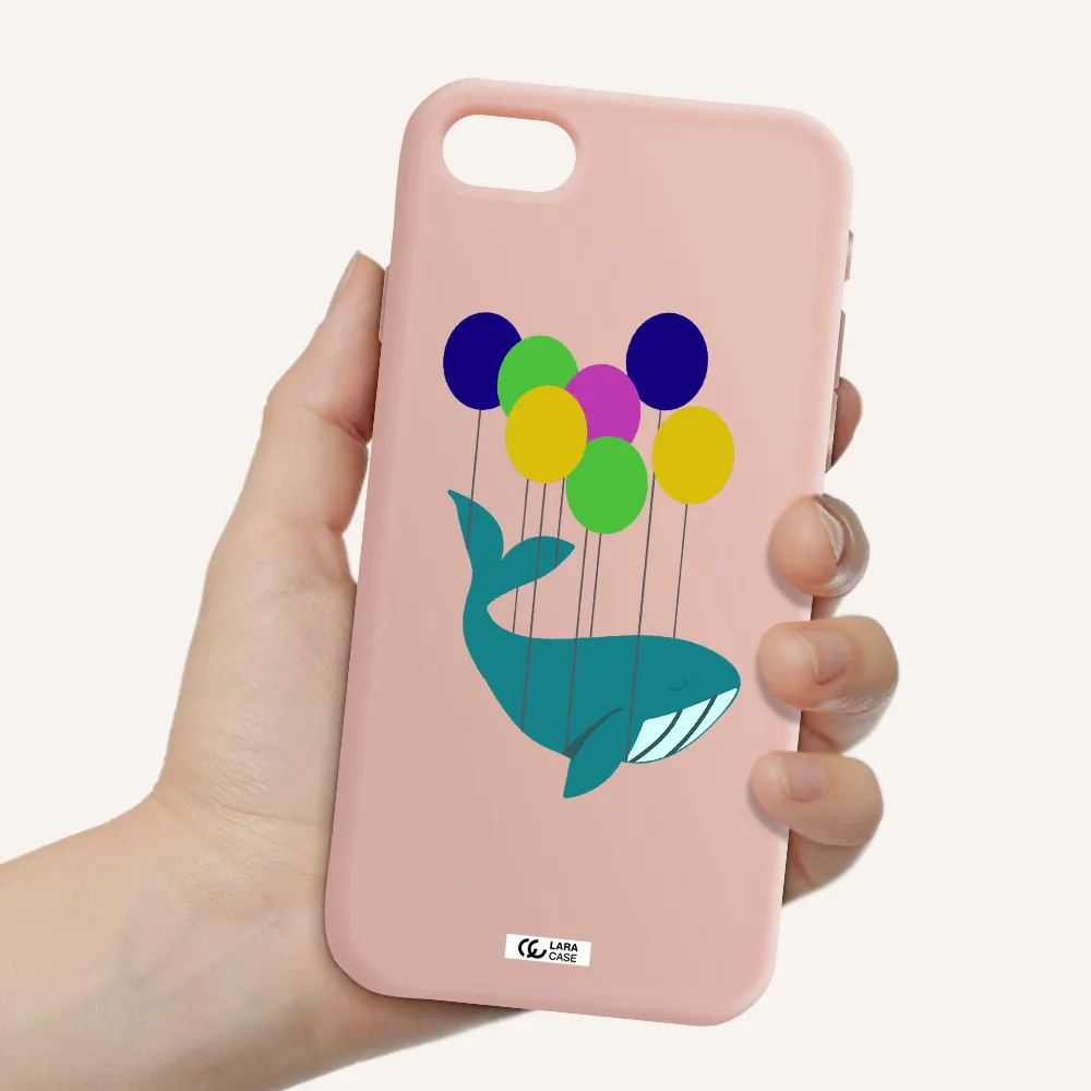 Flying Whale Apple iPhone se 2020 Silicone pastel pink Case