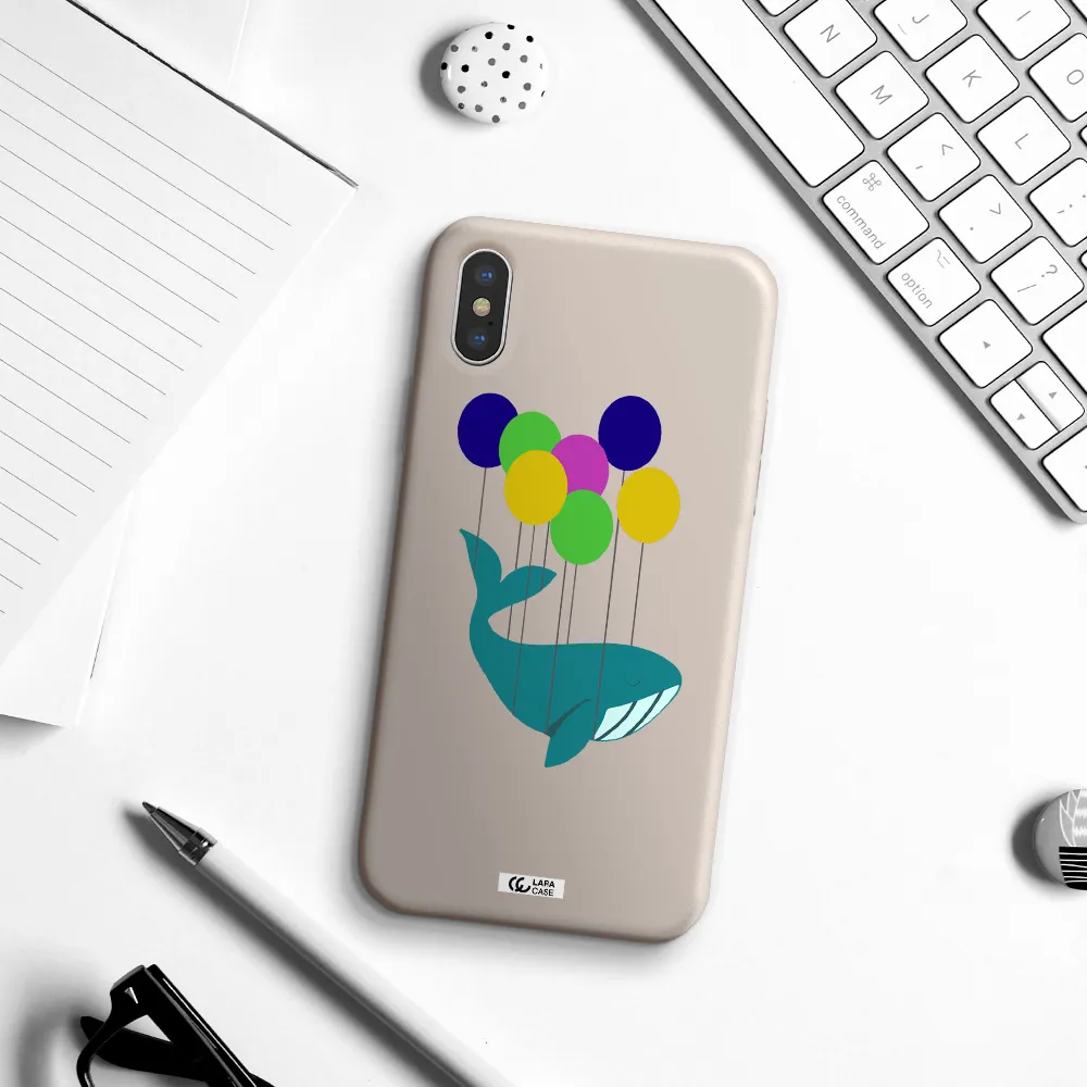 Flying Whale Apple iPhone XS Silicone Stone Case