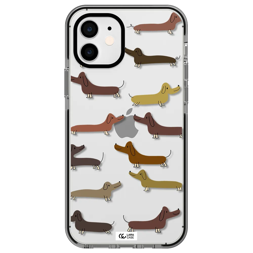 Dachshund Dogs Apple iPhone 11 impact black border Case
