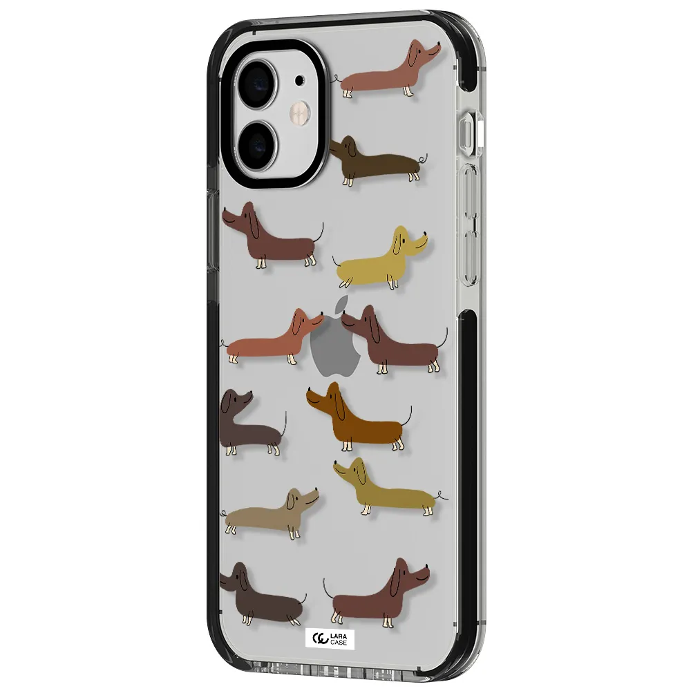 Dachshund Dogs Apple iPhone 11 impact black border Case