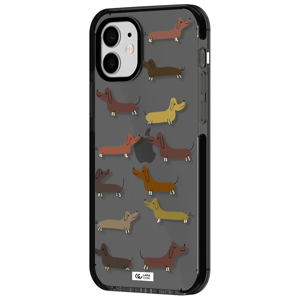 Dachshund Dogs Apple iPhone 11 impact Smoke Black Case