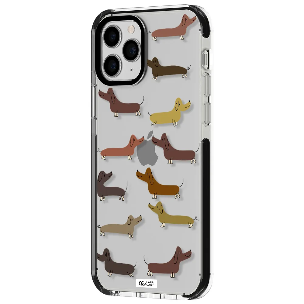 Dachshund Dogs Apple iPhone 11 pro impact black border Case