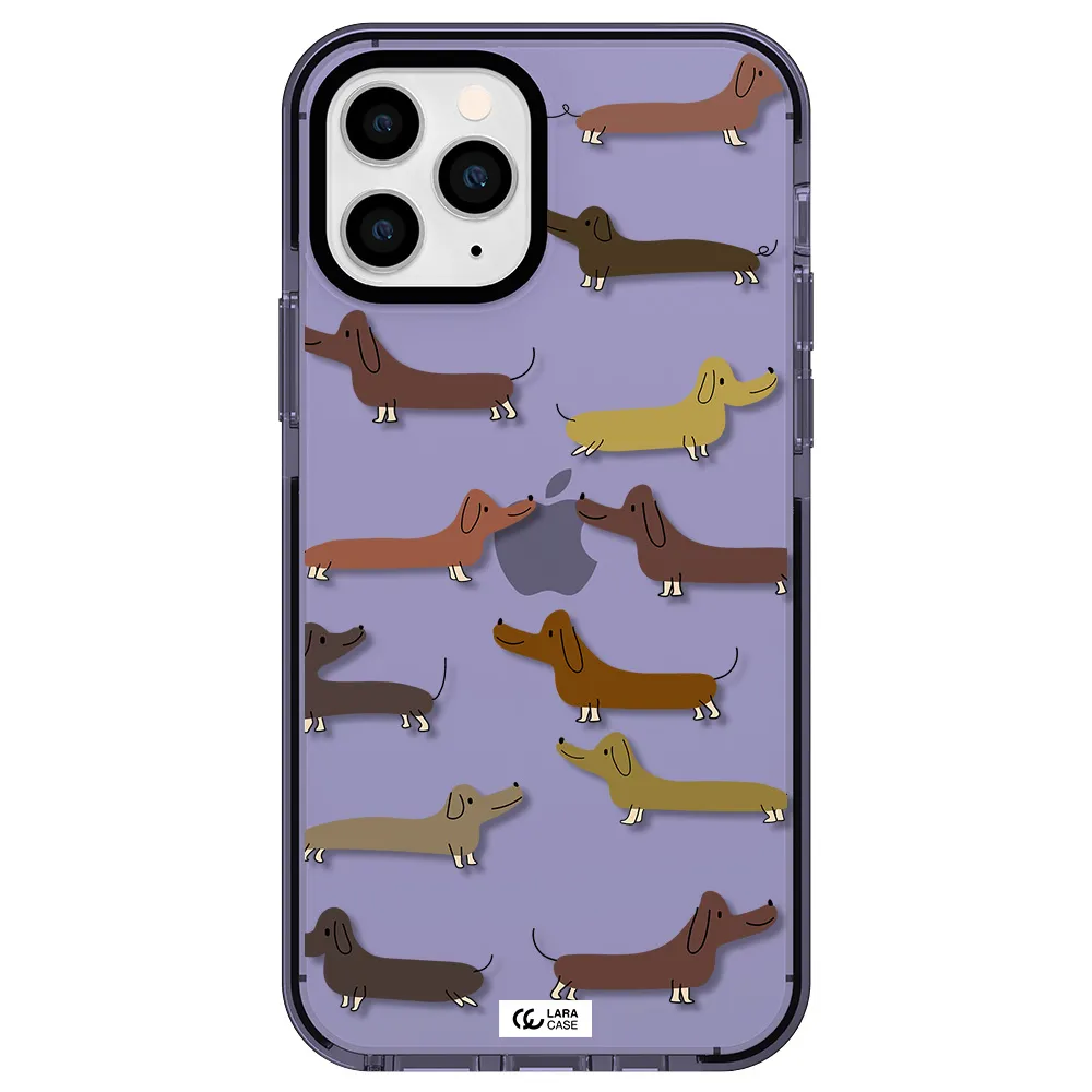 Dachshund Dogs Apple iPhone 11 pro impact Lilac Case