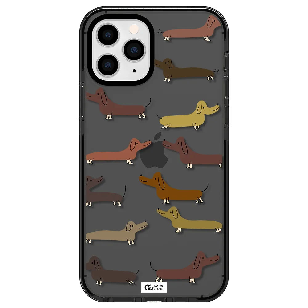 Dachshund Dogs Apple iPhone 11 pro impact Smoke Black Case