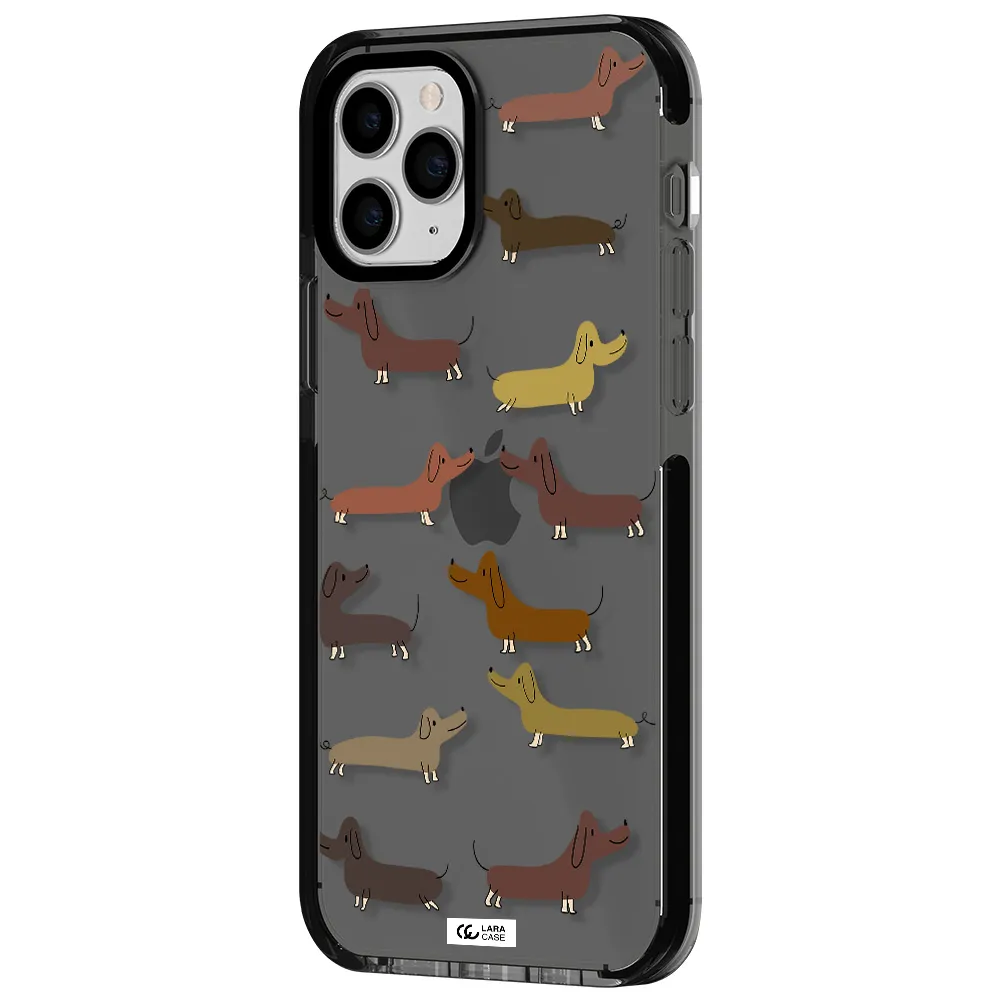 Dachshund Dogs Apple iPhone 11 pro impact Smoke Black Case