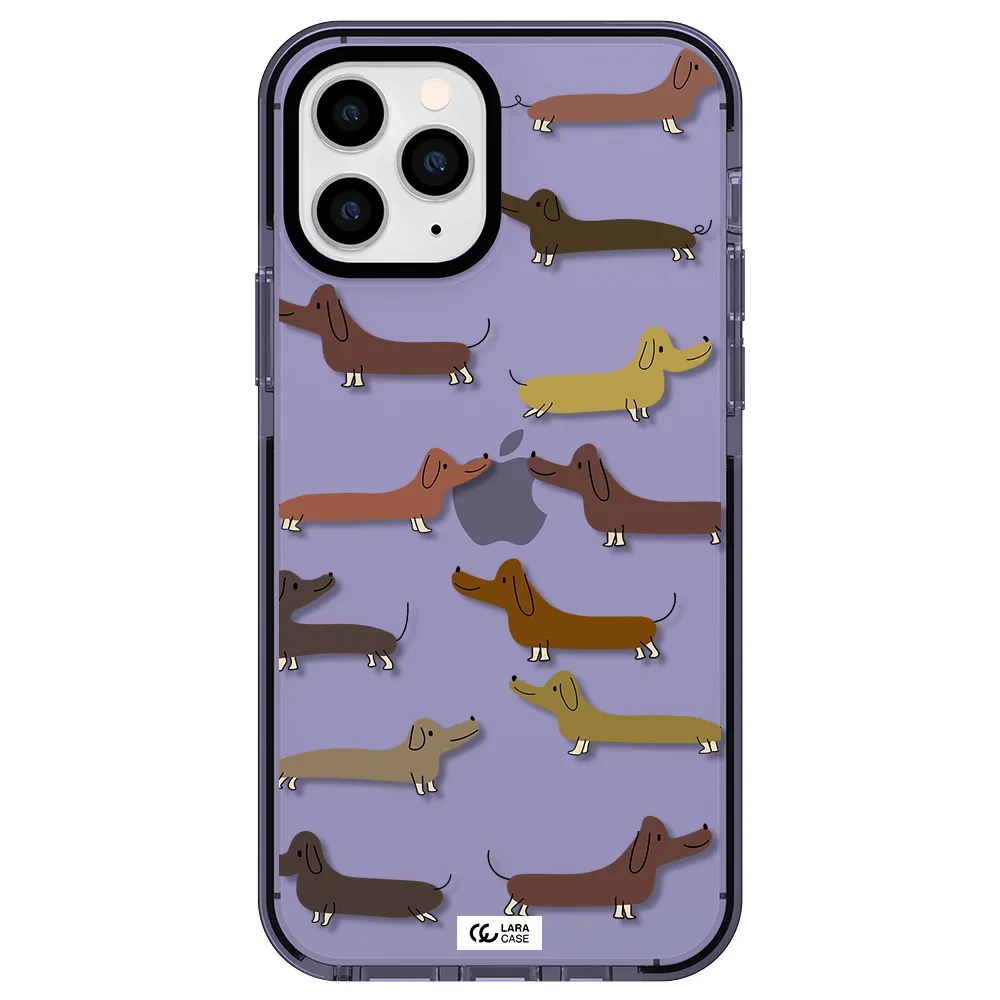 Dachshund Dogs Apple iPhone 11 pro max impact Lilac Case