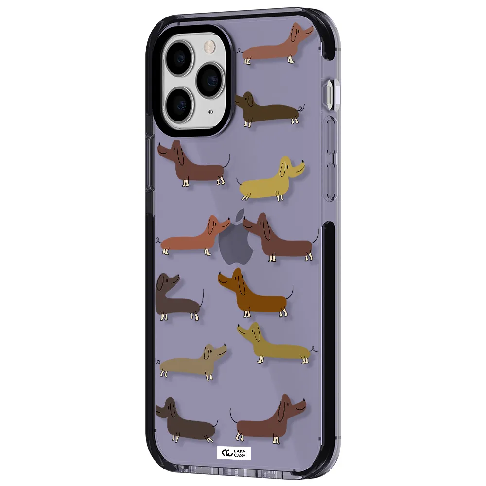 Dachshund Dogs Apple iPhone 11 pro max impact Lilac Case