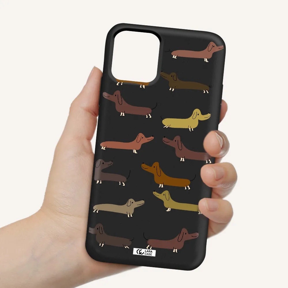 Dachshund Dogs Apple iPhone 11 pro max Silicone black Case