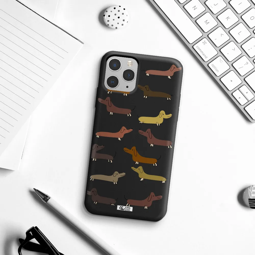Dachshund Dogs Apple iPhone 11 pro max Silicone black Case