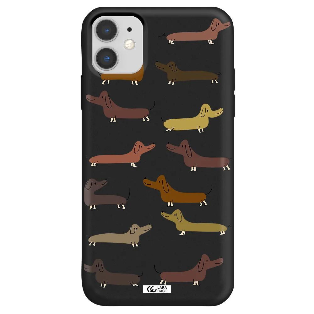 Dachshund Dogs Apple iPhone 11 Silicone black Case