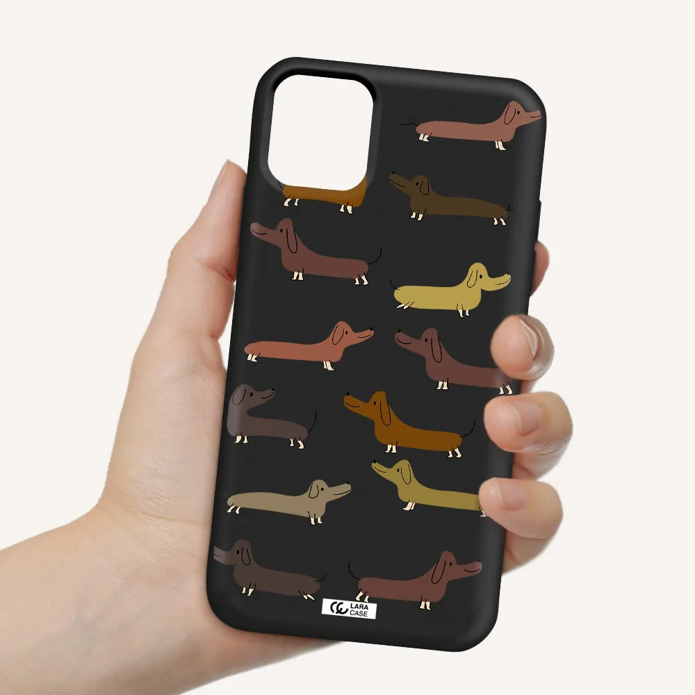 Dachshund Dogs Apple iPhone 11 Silicone black Case