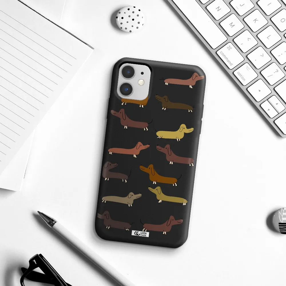 Dachshund Dogs Apple iPhone 11 Silicone black Case