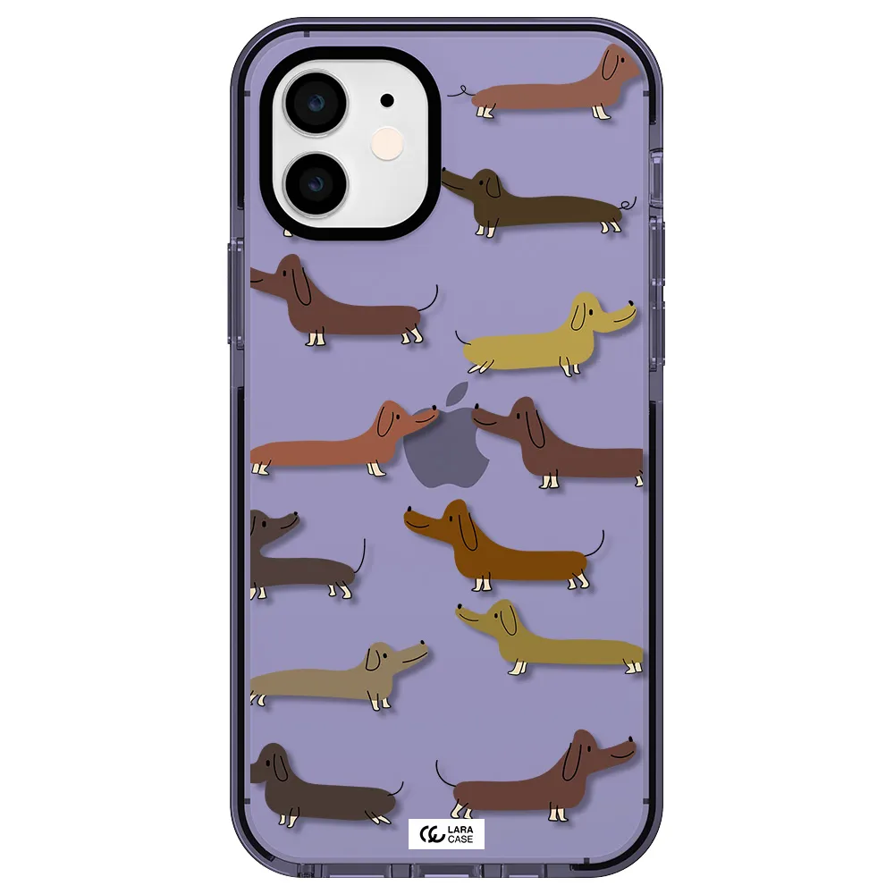 Dachshund Dogs Apple iPhone 12 impact Lilac Case