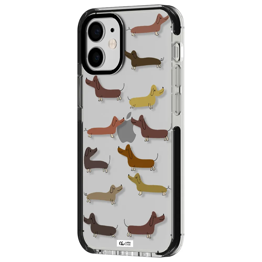 Dachshund Dogs Apple iPhone 12 mini impact black border Case