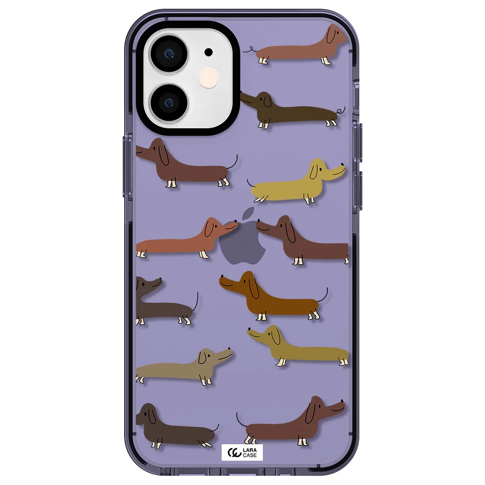Dachshund Dogs Apple iPhone 12 mini impact Lilac Case