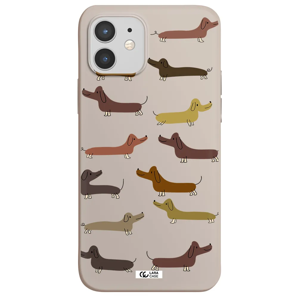 Dachshund Dogs Apple iPhone 12 mini Silicone Stone Case