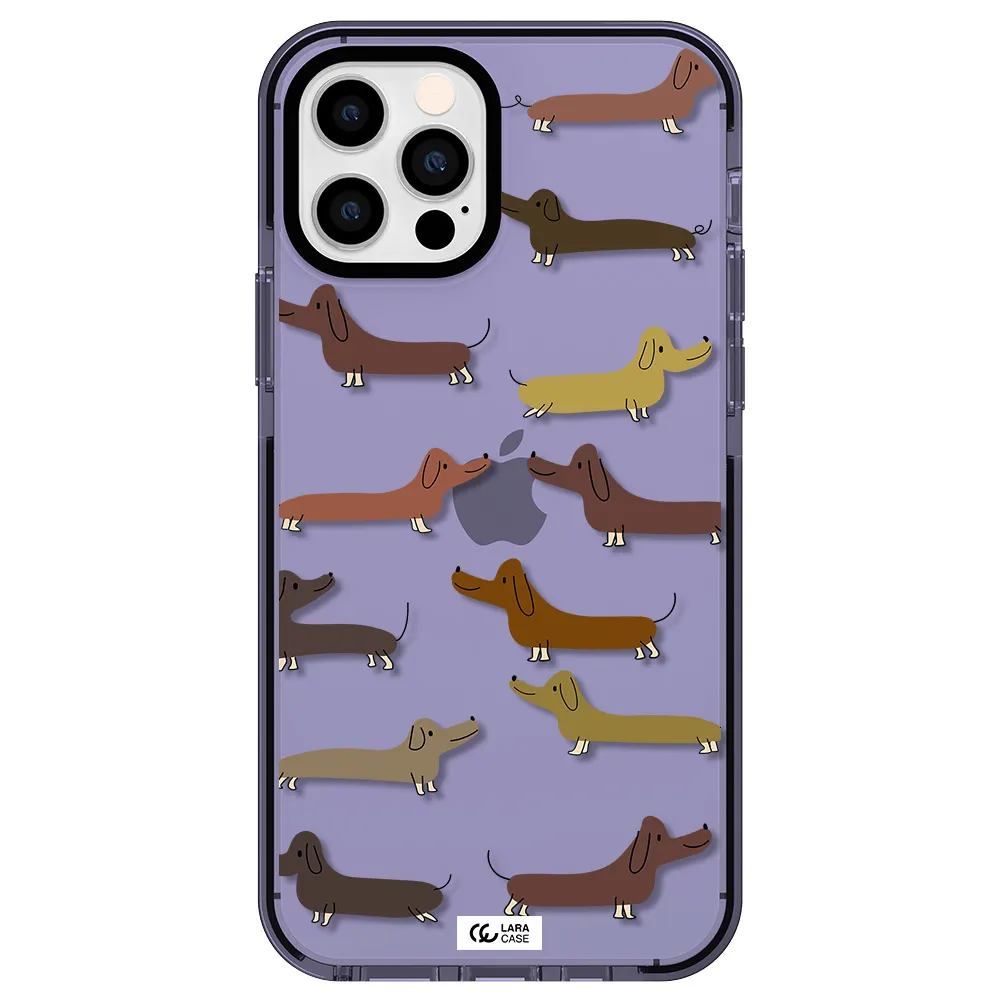 Dachshund Dogs Apple iPhone 12 pro impact Lilac Case