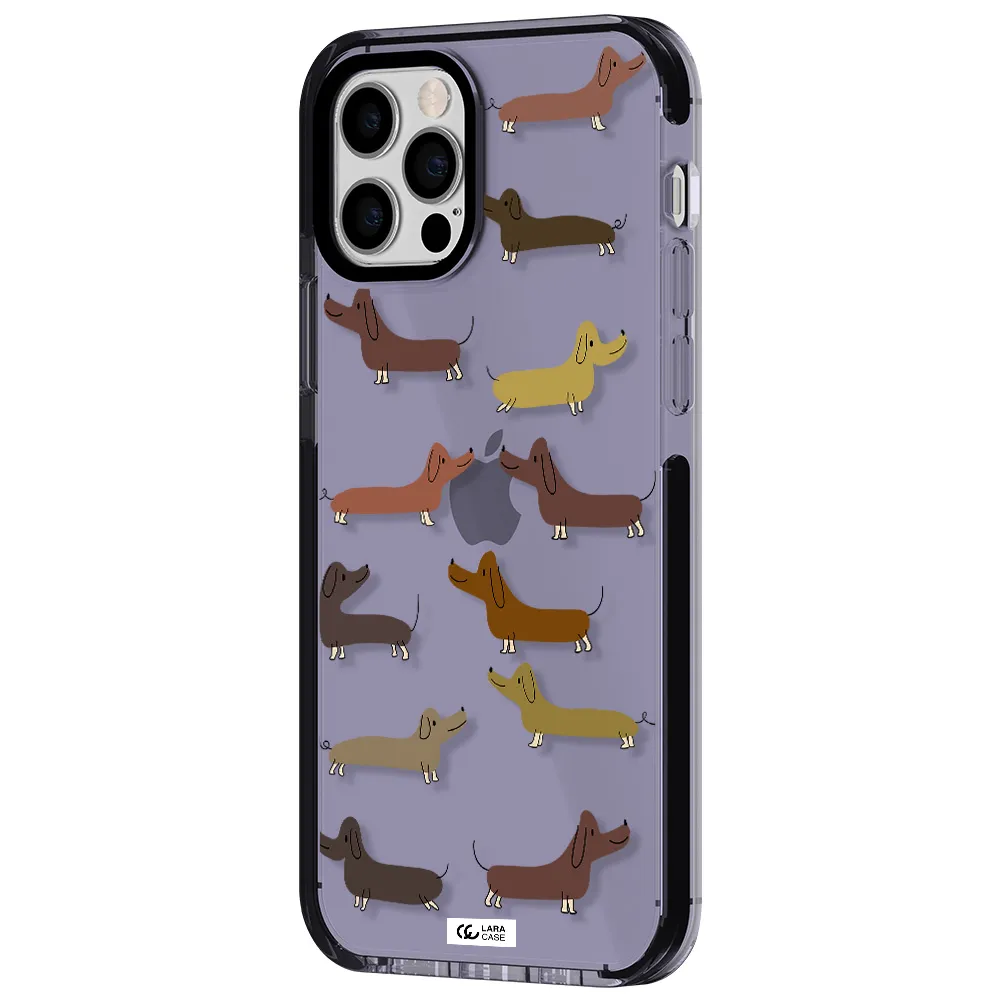 Dachshund Dogs Apple iPhone 12 pro impact Lilac Case