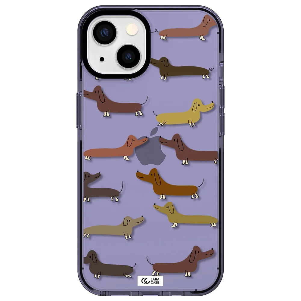 Dachshund Dogs Apple iPhone 13 impact Lilac Case