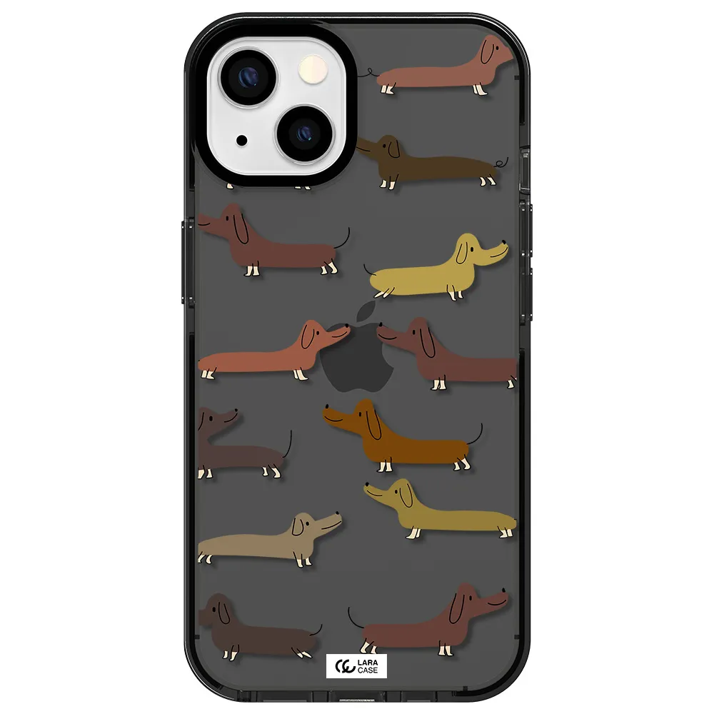 Dachshund Dogs Apple iPhone 13 impact Smoke Black Case