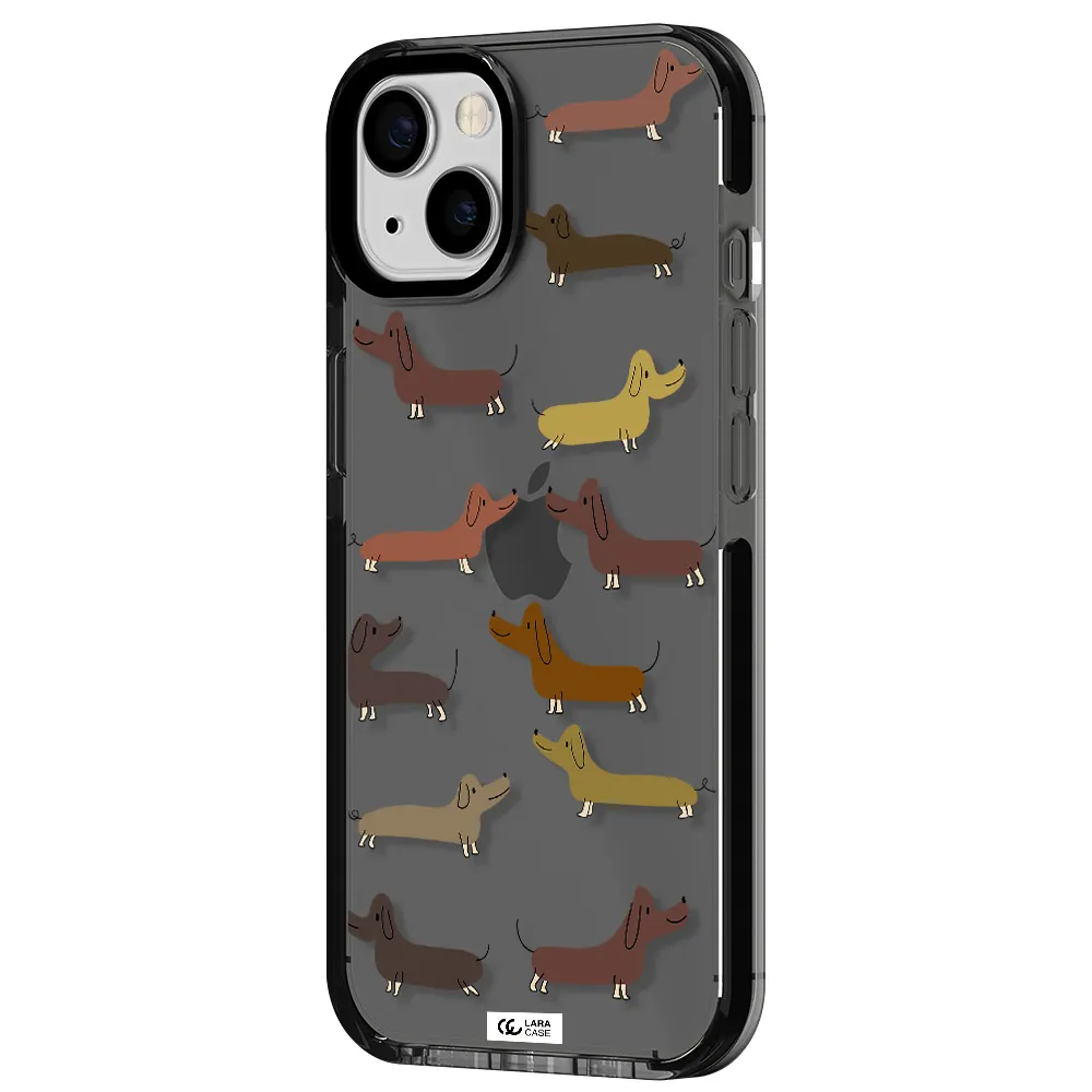 Dachshund Dogs Apple iPhone 13 impact Smoke Black Case