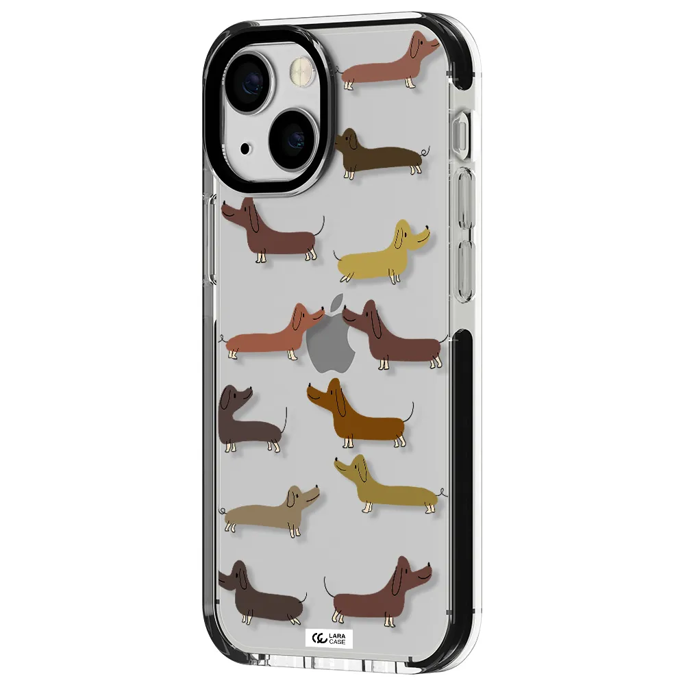 Dachshund Dogs Apple iPhone 13 mini impact black border Case