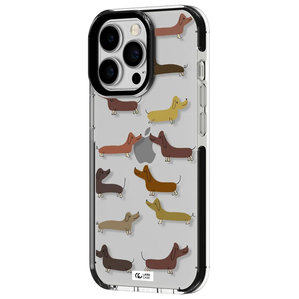 Dachshund Dogs Apple iPhone 13 Pro impact black border Case