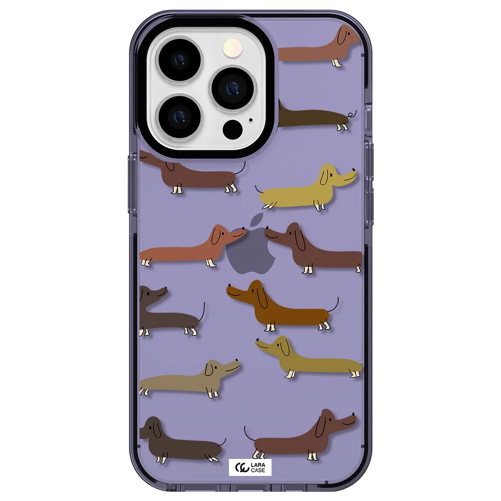 Dachshund Dogs Apple iPhone 13 Pro impact Lilac Case
