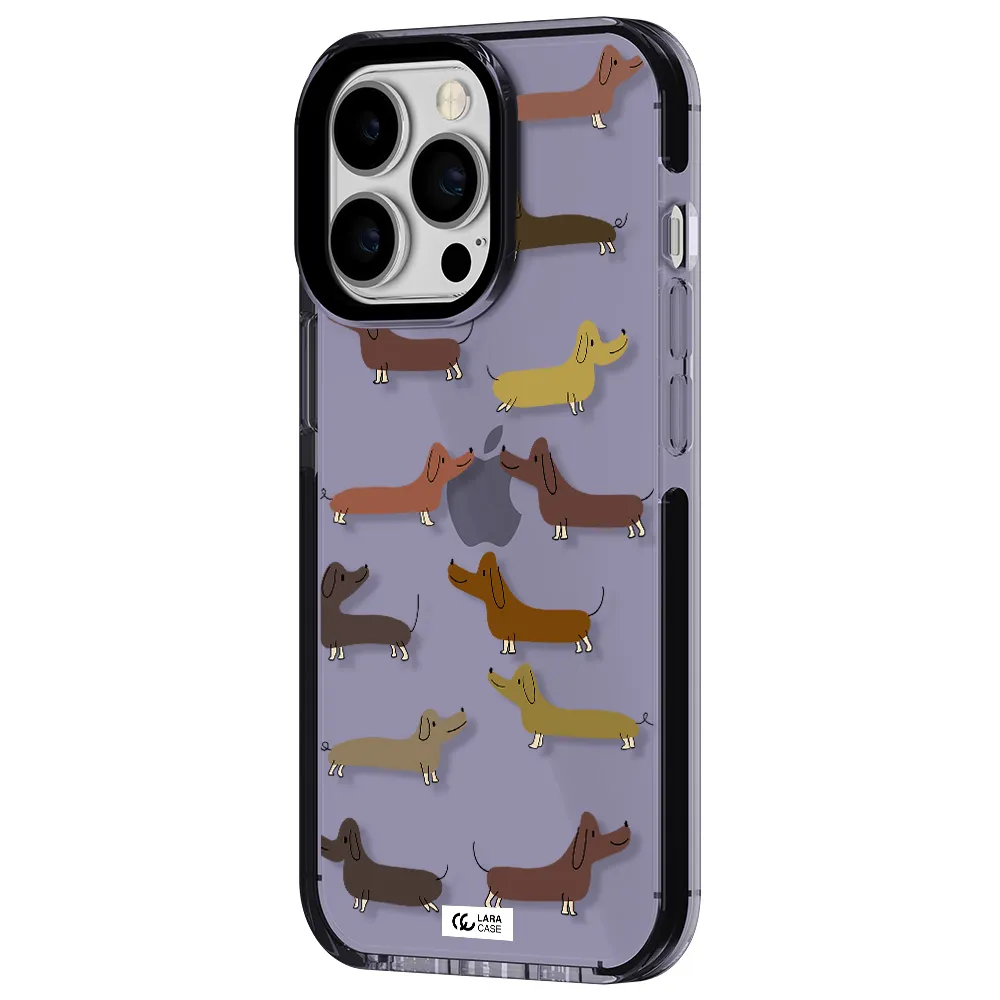 Dachshund Dogs Apple iPhone 13 Pro impact Lilac Case