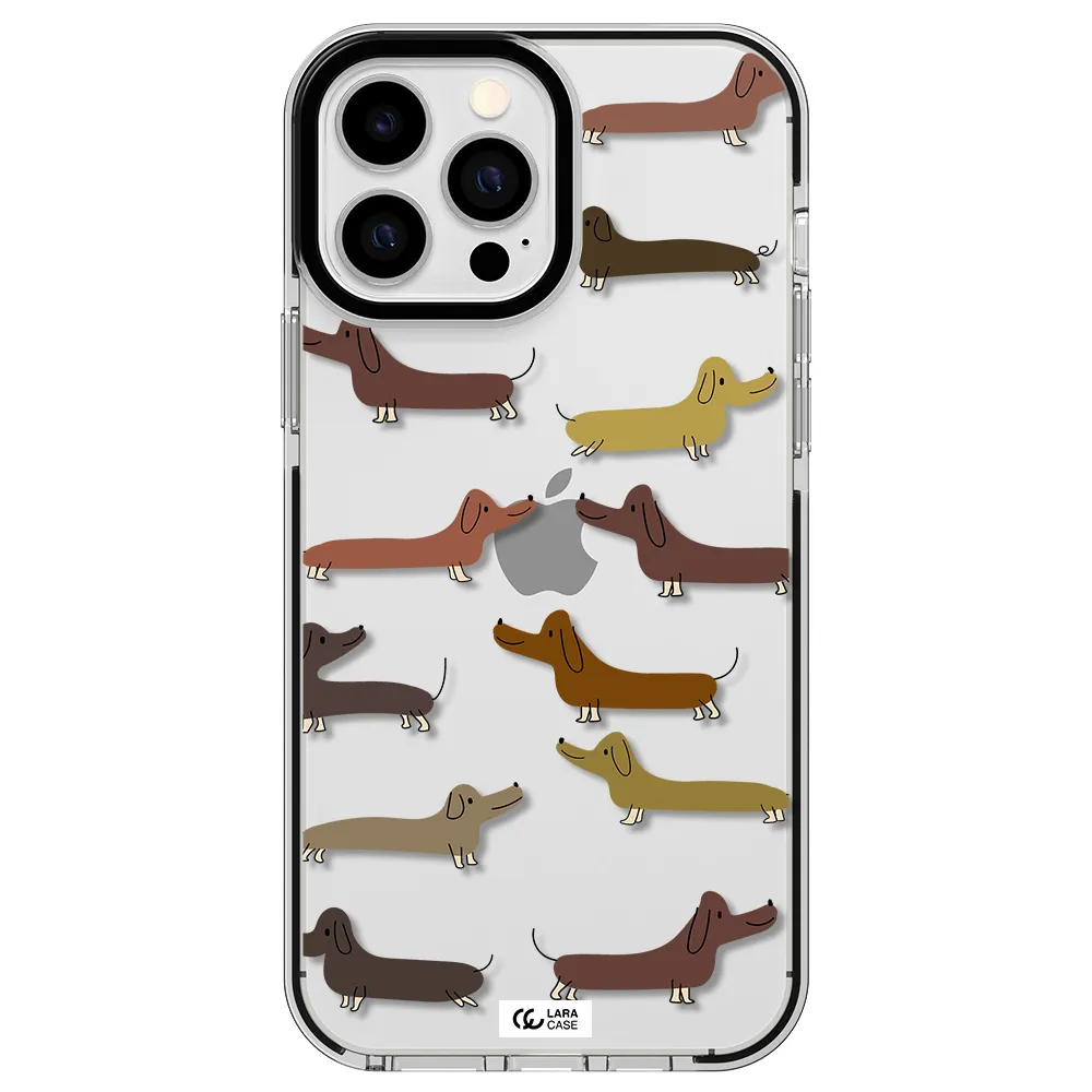 Dachshund Dogs Apple iPhone 13 Pro Max impact black border Case