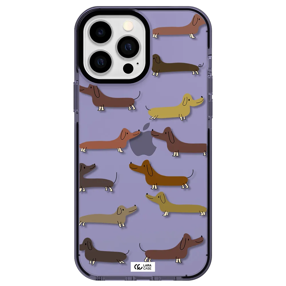 Dachshund Dogs Apple iPhone 13 Pro Max impact Lilac Case