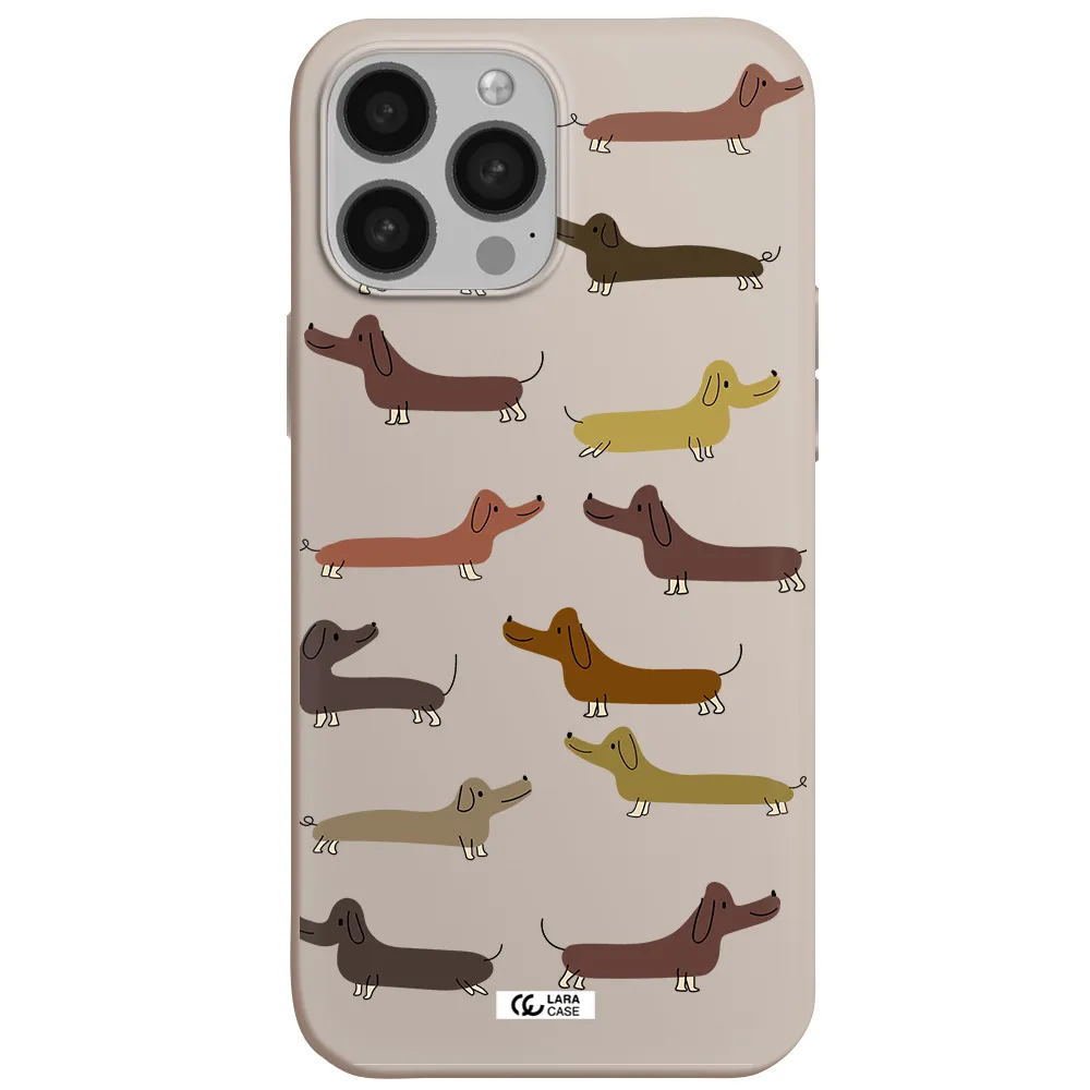 Dachshund Dogs Apple iPhone 13 Pro Max Silicone Stone Case