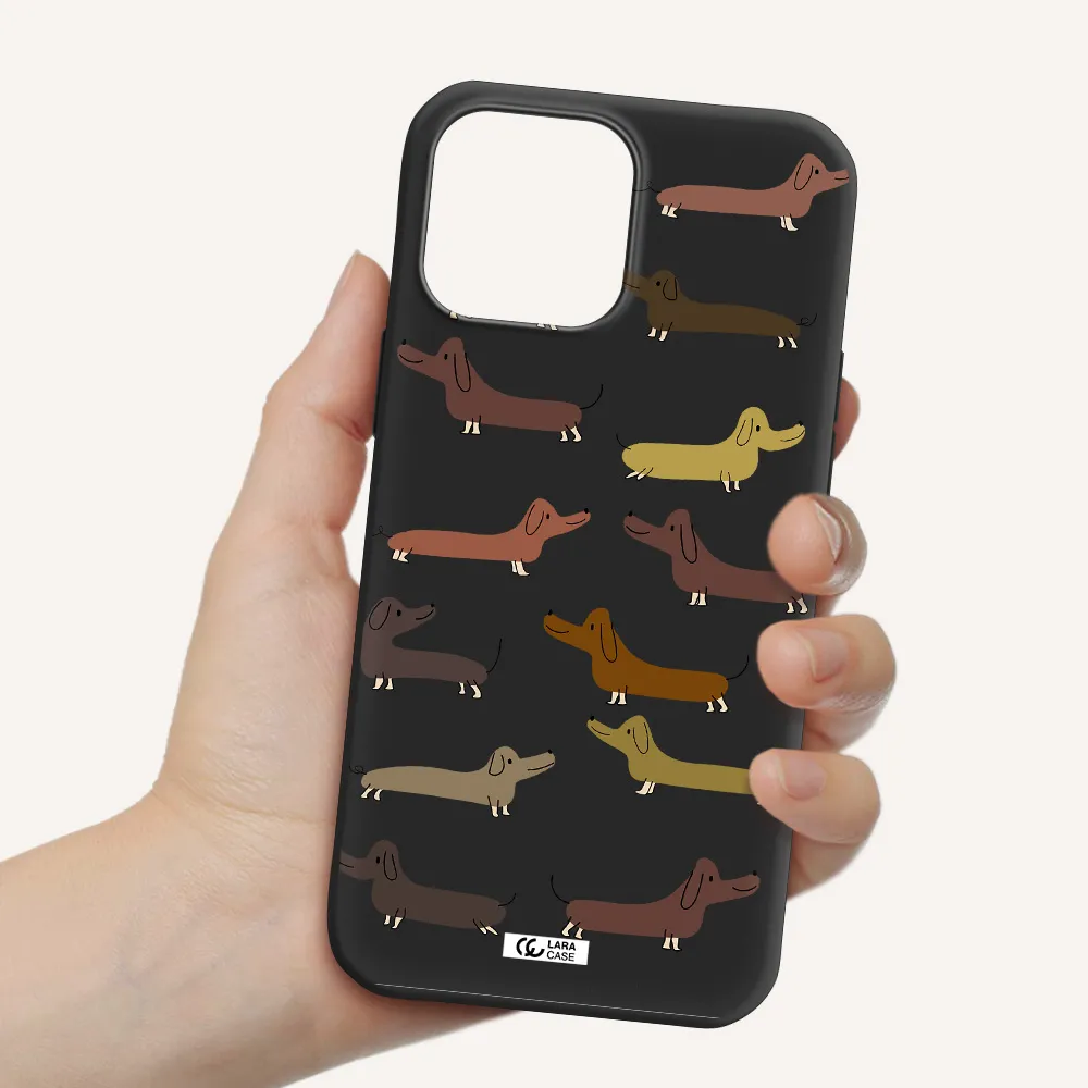 Dachshund Dogs Apple iPhone 13 Pro Silicone black Case