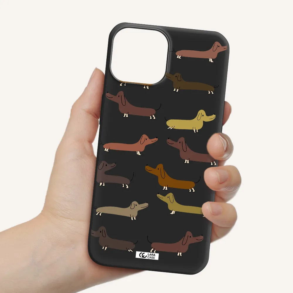 Dachshund Dogs Apple iPhone 13 Silicone black Case