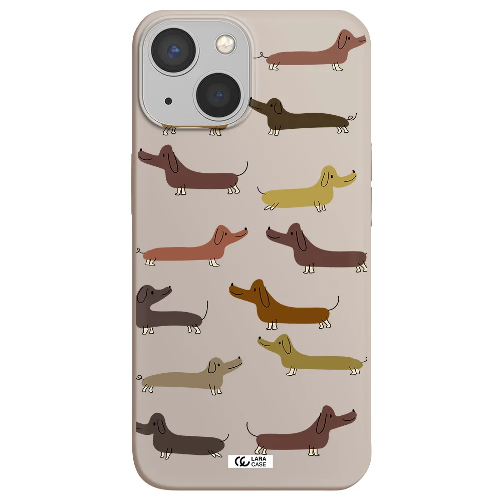 Dachshund Dogs Apple iPhone 13 Silicone Stone Case