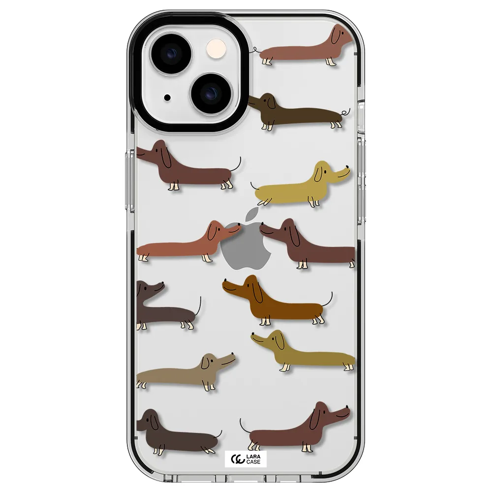 Dachshund Dogs Apple iPhone 14 impact black border Case