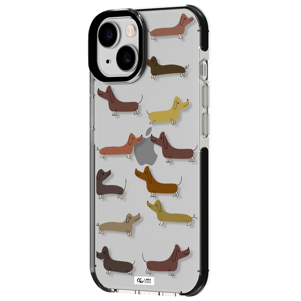 Dachshund Dogs Apple iPhone 14 impact black border Case