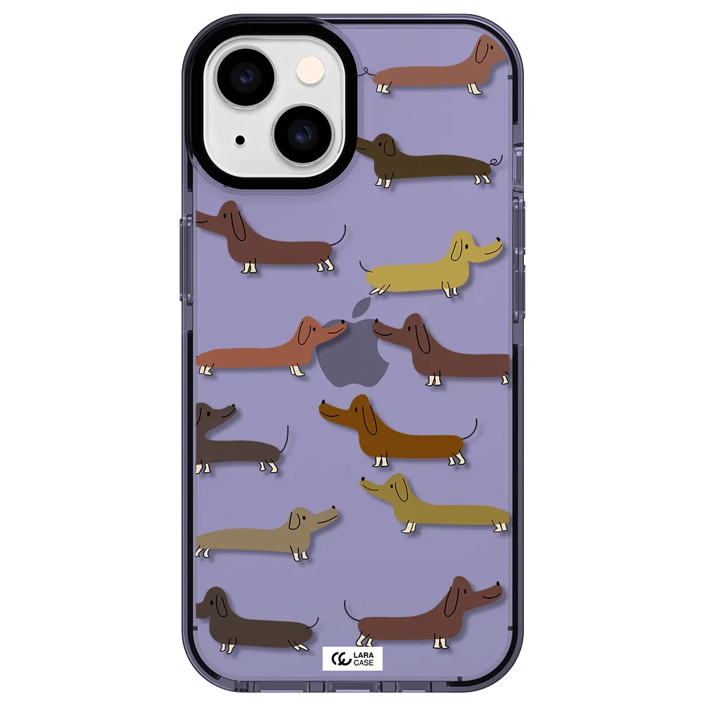 Dachshund Dogs Apple iPhone 14 impact Lilac Case