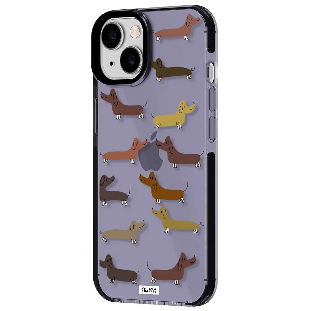 Dachshund Dogs Apple iPhone 14 impact Lilac Case