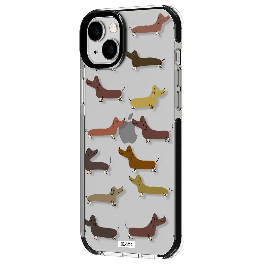 Dachshund Dogs Apple iPhone 14 plus impact black border Case