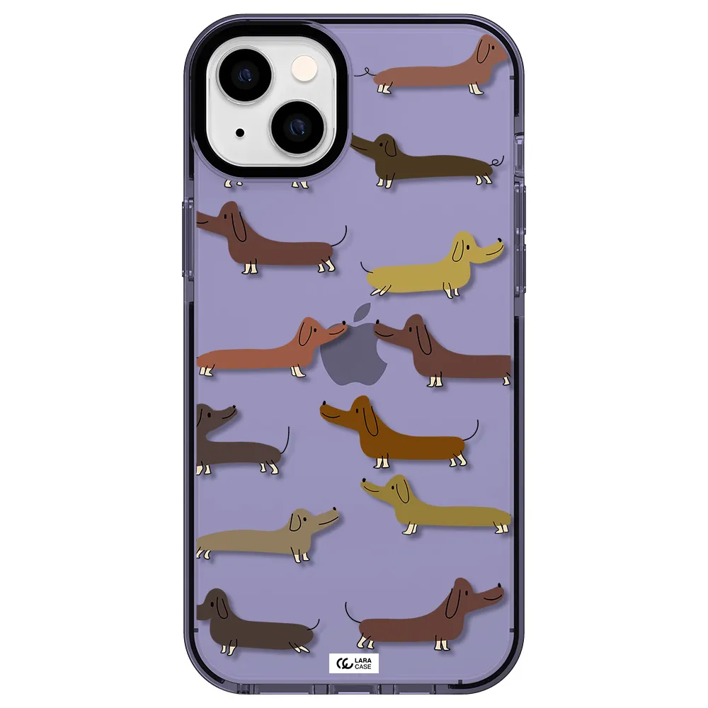 Dachshund Dogs Apple iPhone 14 plus impact Lilac Case