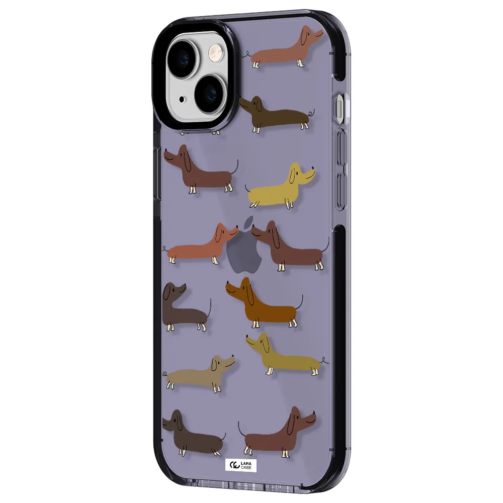 Dachshund Dogs Apple iPhone 14 plus impact Lilac Case