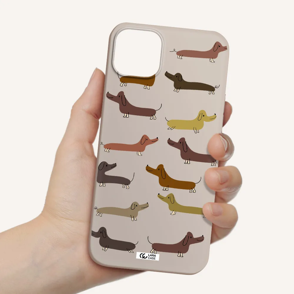 Dachshund Dogs Apple iPhone 14 plus Silicone Stone Case