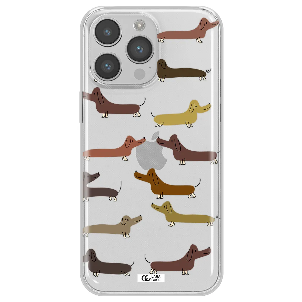 Dachshund Dogs Apple iPhone 14 pro Clear TPU Case