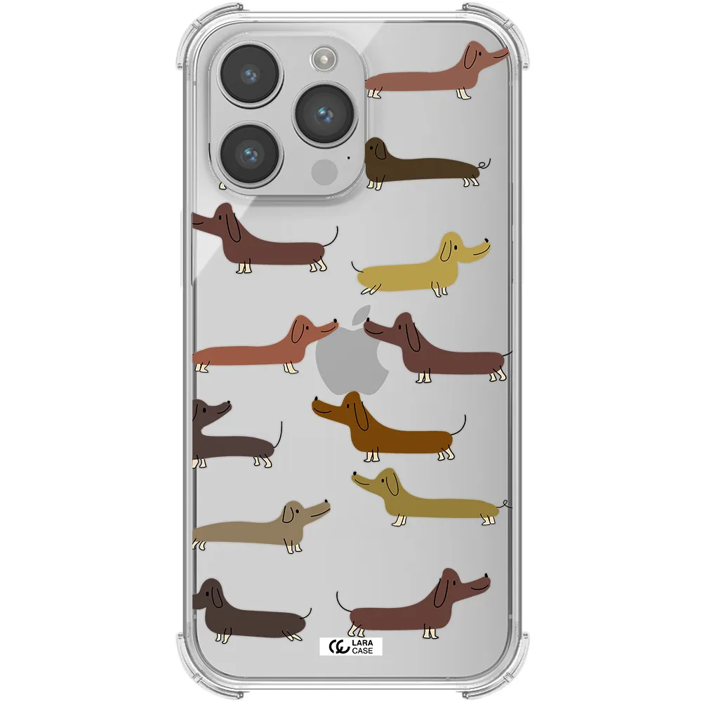 Dachshund Dogs Apple iPhone 14 pro max Clear PC Case